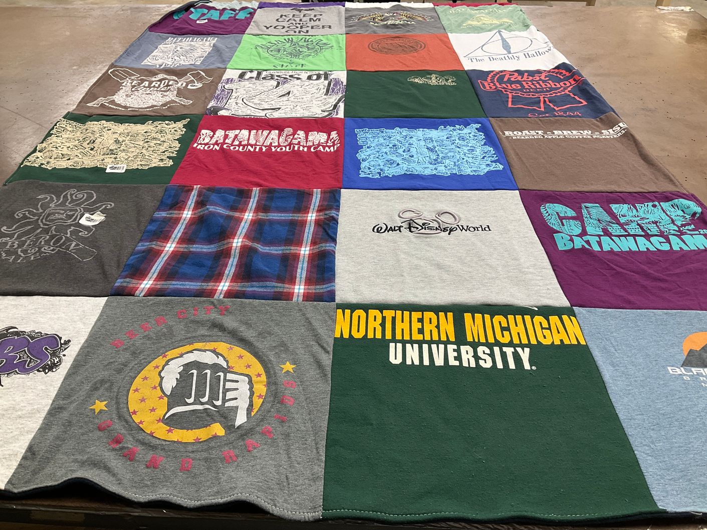 T-shirt quilt from northern michigan university by Trevan from WI