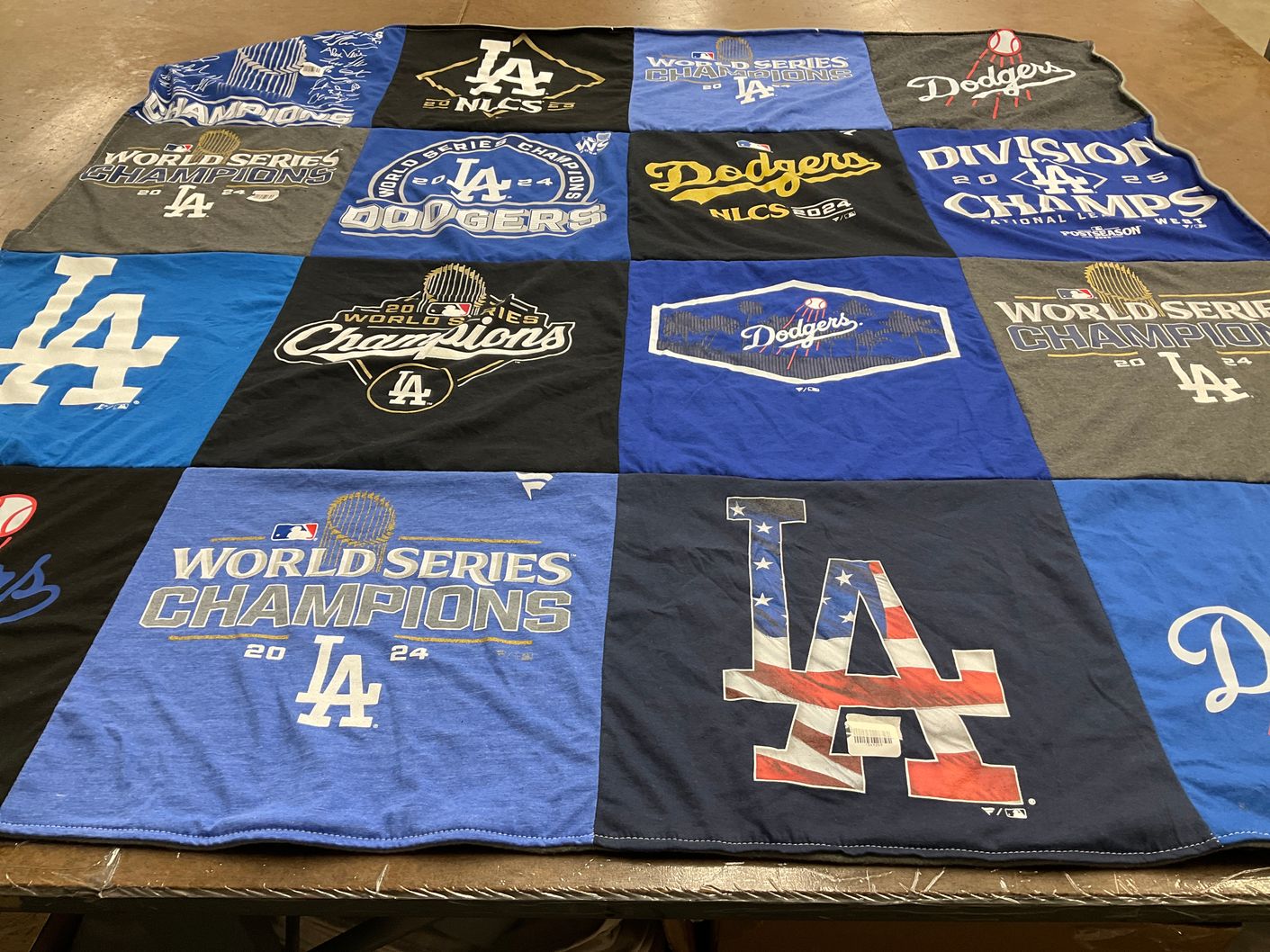 T-shirt quilt featuring los angeles dodgers by Mike from CA