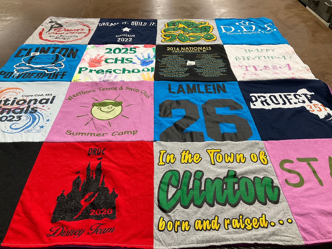 T-shirt quilt from clinton high school by Kerrie from MA