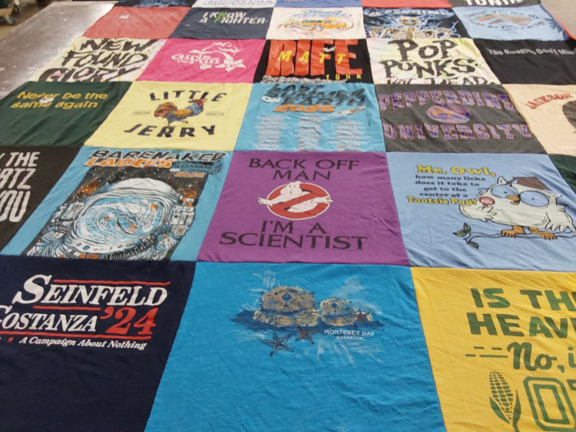 T-shirt quilt from pepperdine university by Sabrina from CA