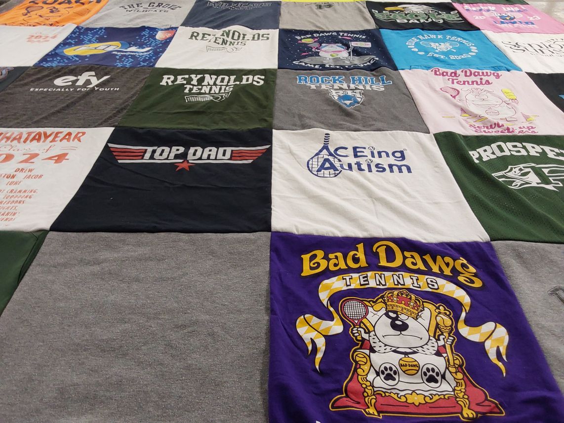 T-shirt quilt featuring bad dawgs tennis by Sacia from TX