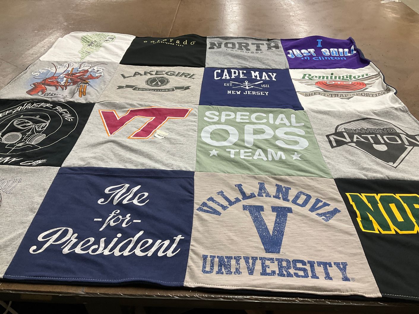 T-shirt quilt featuring virginia tech, northeast lacrosse by Jessica from NJ