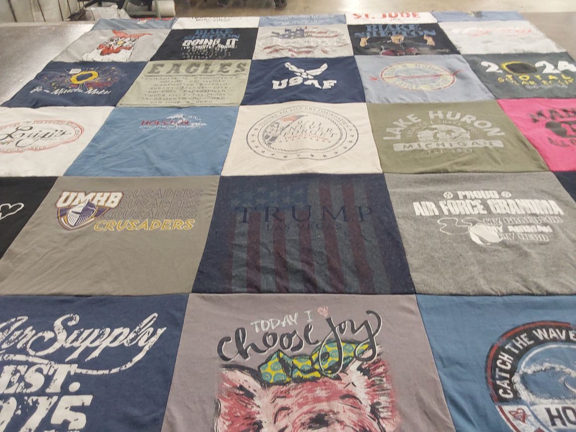 T-shirt quilt from university of mary hardin-baylor by Debbie from TX
