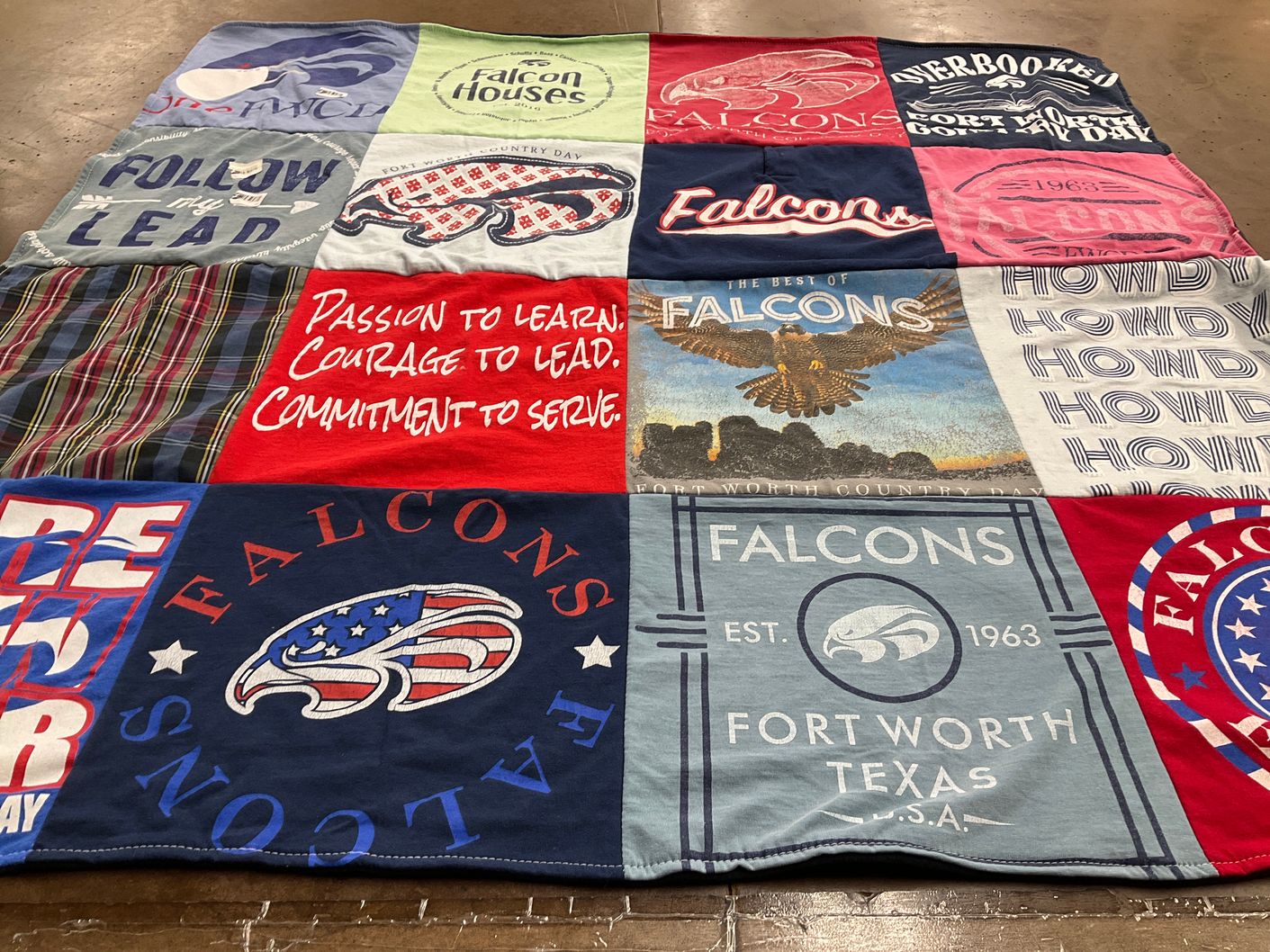 T-shirt quilt featuring fort worth falcons by kathryn from TX