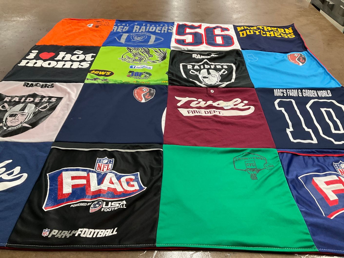 T-shirt quilt featuring raiders by MaryEllen  from NY
