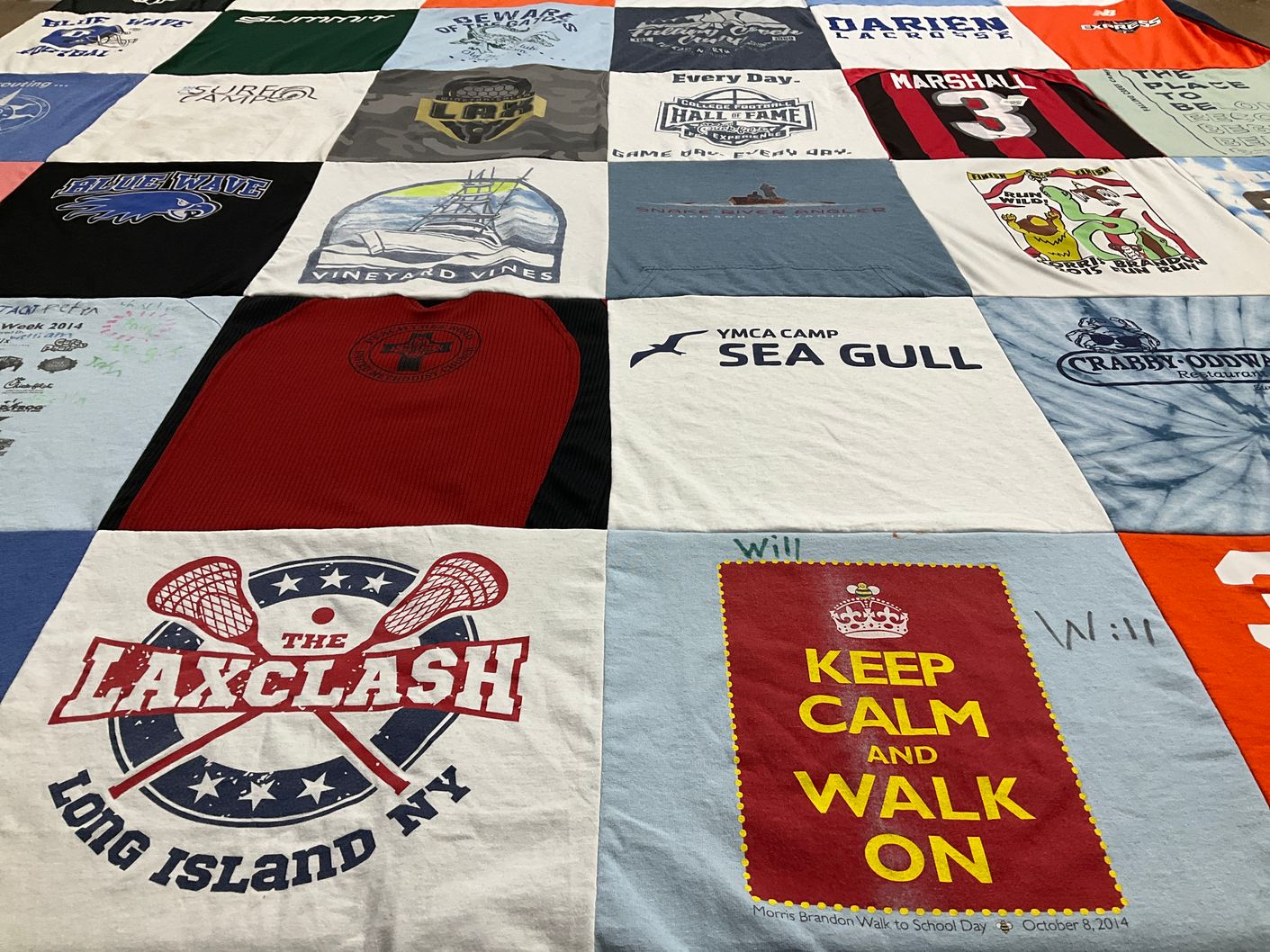 T-shirt quilt featuring darien lacrosse by Liza from CT