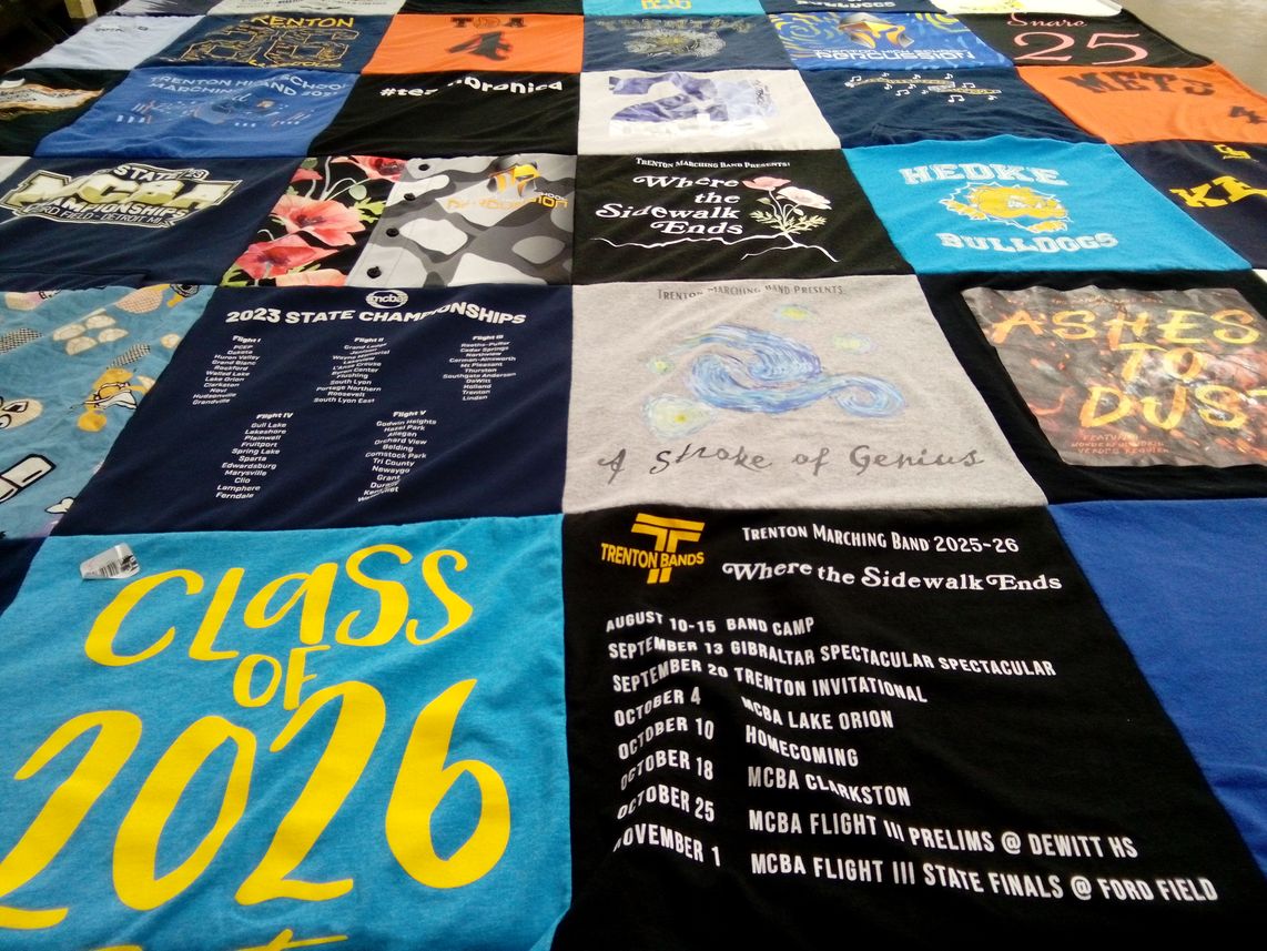 T-shirt quilt from trenton high school by Melissa from MI