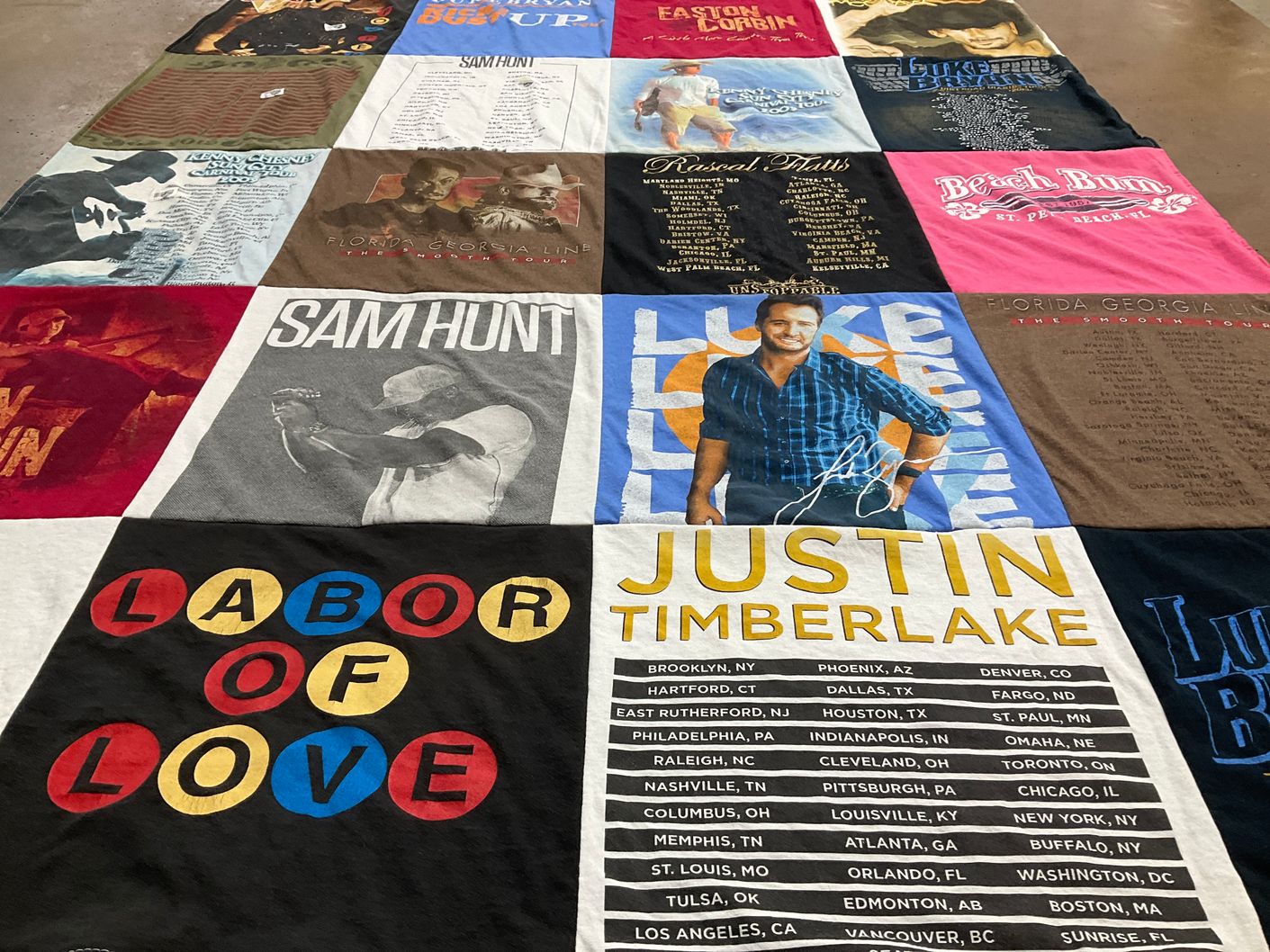 T-shirt quilt with music, country themes by Kim from NC