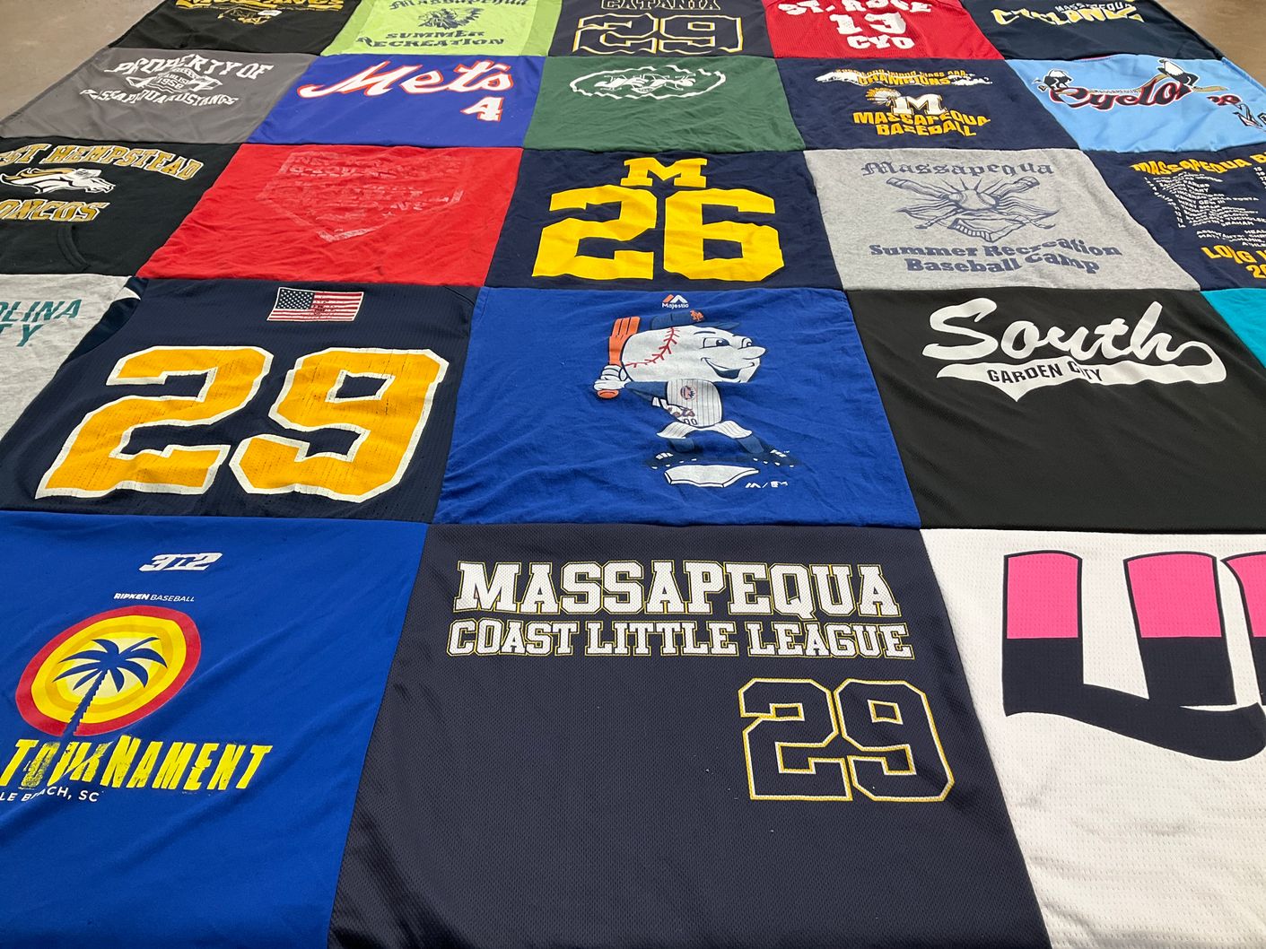 T-shirt quilt from massapequa high school by Gina from NY
