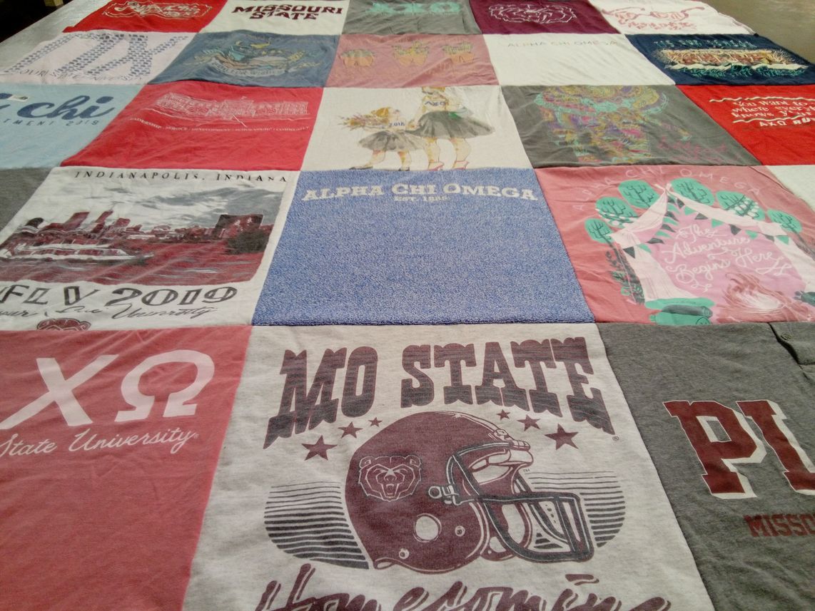 T-shirt quilt from missouri state university by Annie from MO