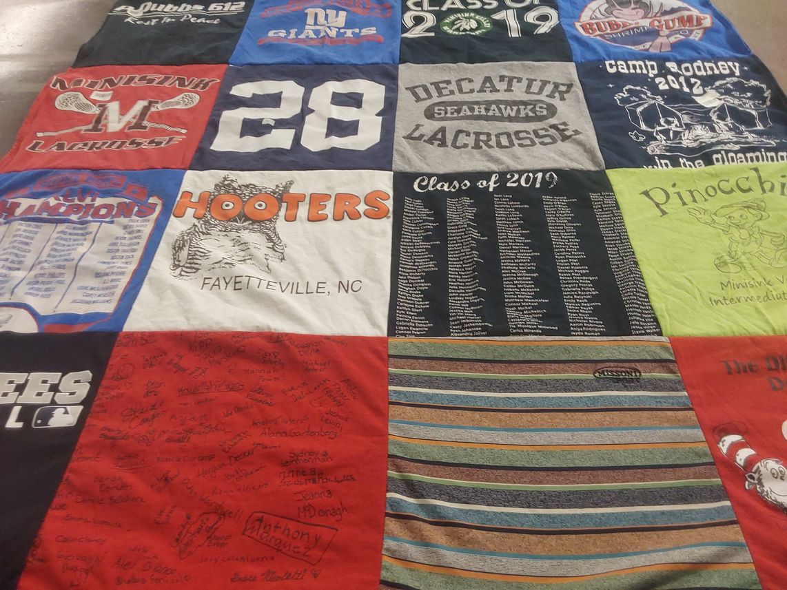 T-shirt quilt featuring decatur seahawks lacrosse, minisink valley lacrosse by Michelle from MD