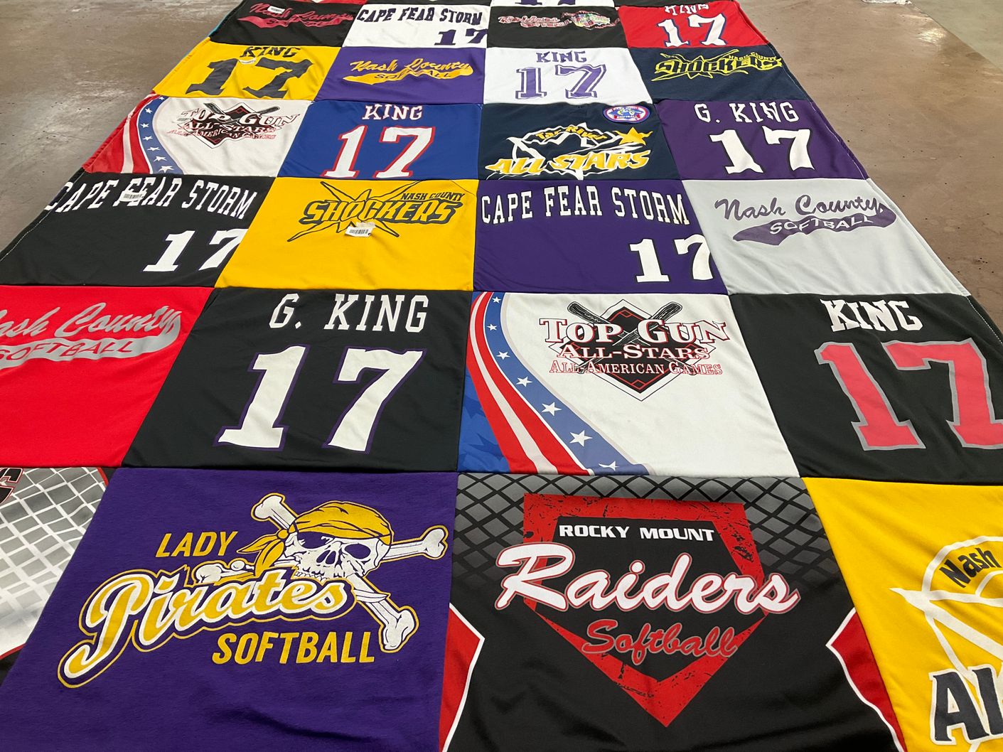 T-shirt quilt featuring cape fear storm, wash county shooters by kasey from NC