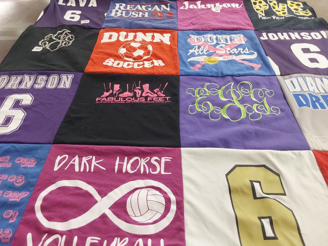 T-shirt quilt featuring dunn all-stars by Kimberly from NC