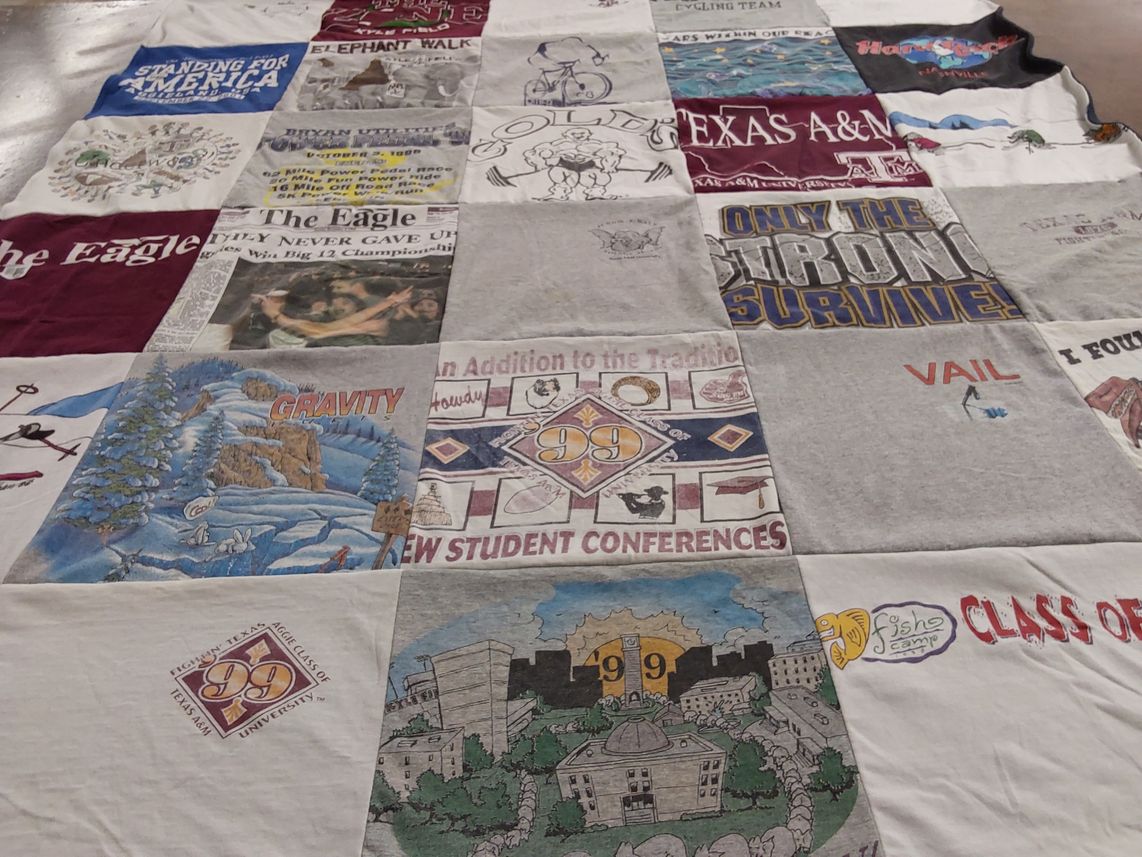 T-shirt quilt from texas a&m university by Cristi from CO
