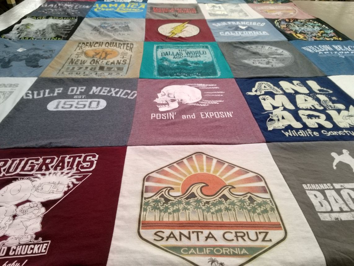 T-shirt quilt with travel, wildlife themes by Trevor from OK