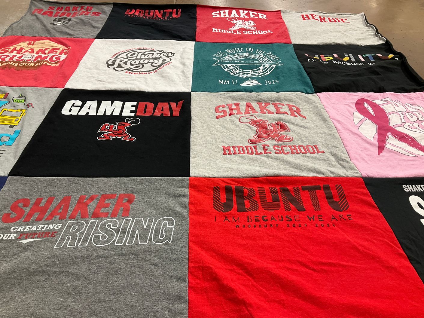 T-shirt quilt from shaker middle school by Deana from OH