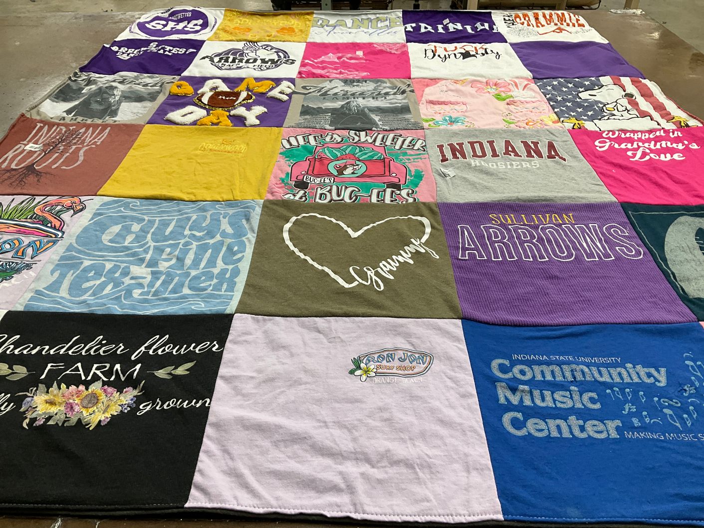 T-shirt quilt featuring sullivan high school by Amy from IN