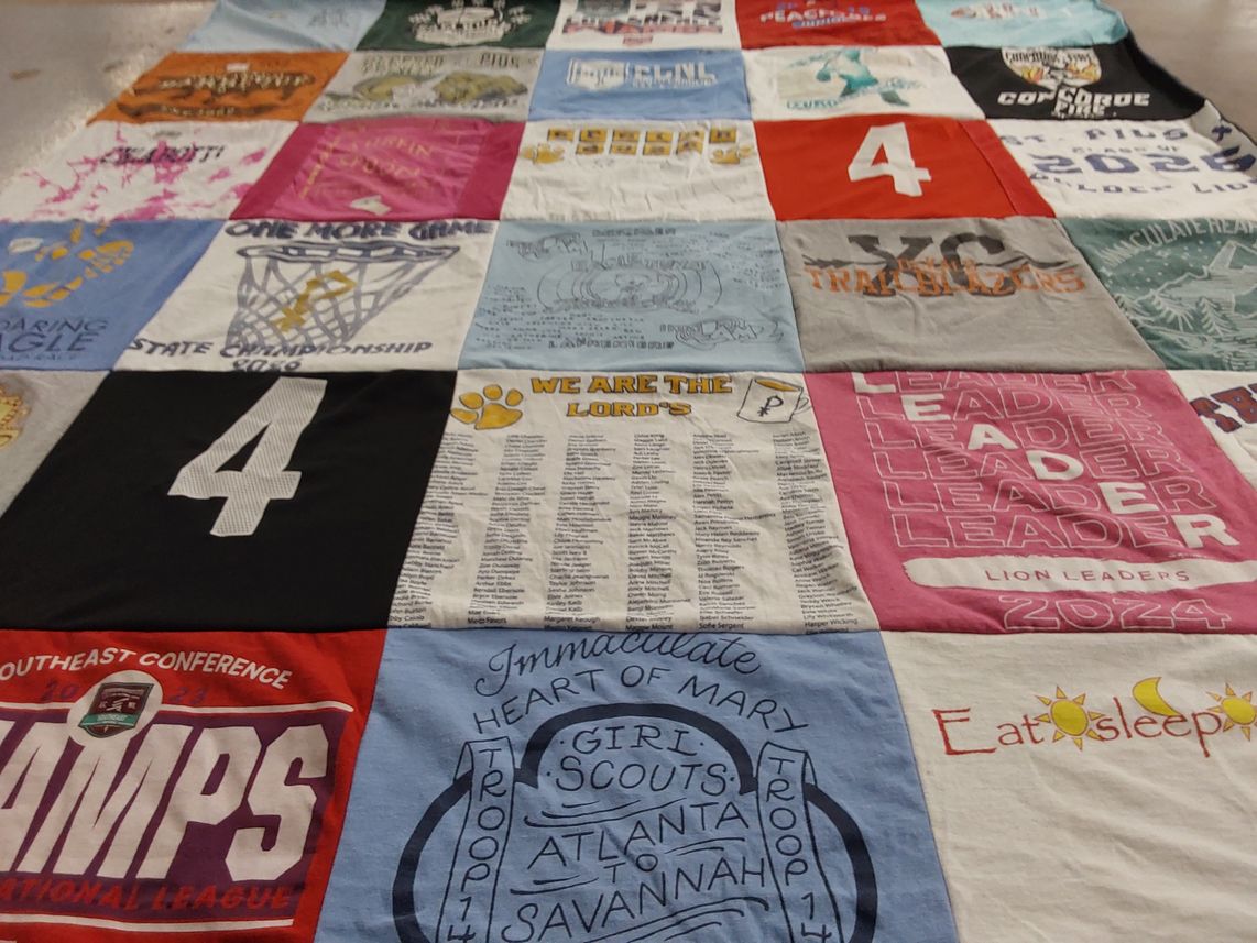 T-shirt quilt from immaculate heart of mary by Leslie from GA