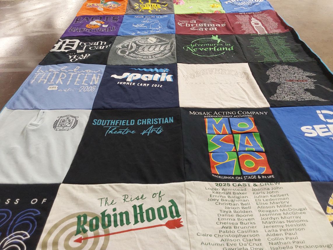 T-shirt quilt featuring eagles basketball by Grace from MI