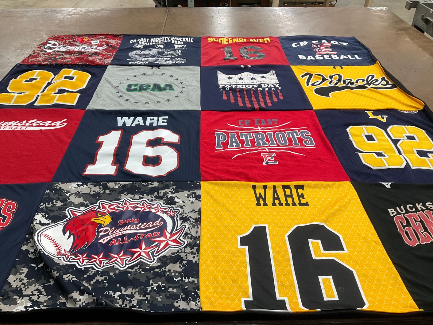 T-shirt quilt from central bucks east high school by Melanie from PA