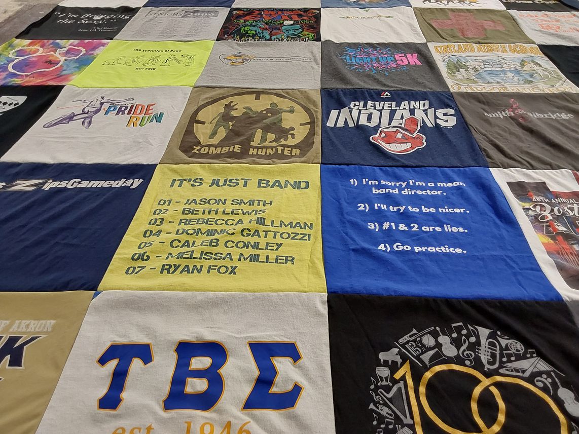 T-shirt quilt from university of akron by Rosemarie from OH