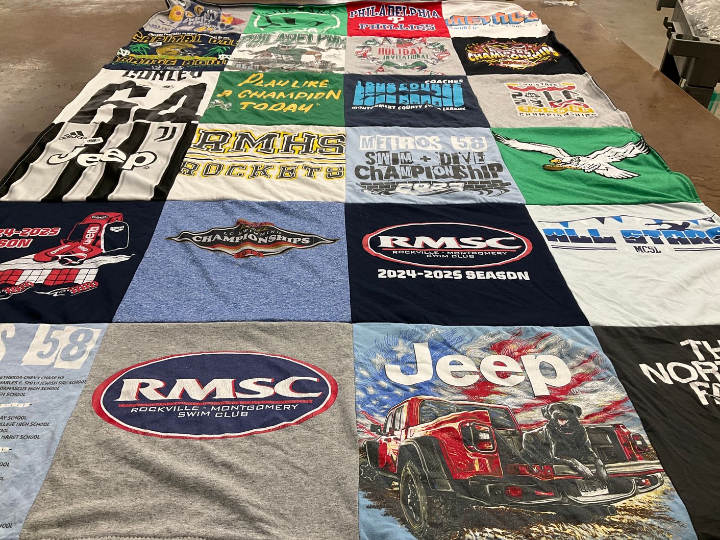 T-shirt quilt featuring rockville-montgomery swim club by Kristin from MD