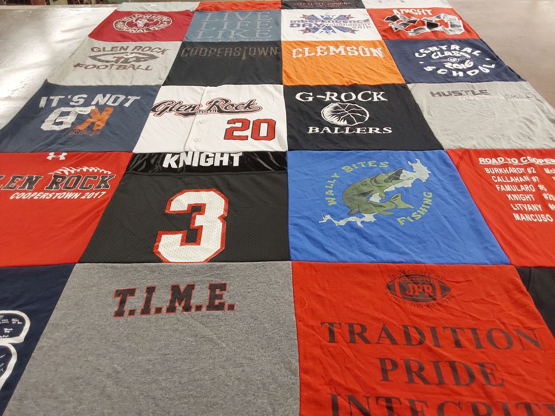 T-shirt quilt from glen rock high school by Jennifer from NJ