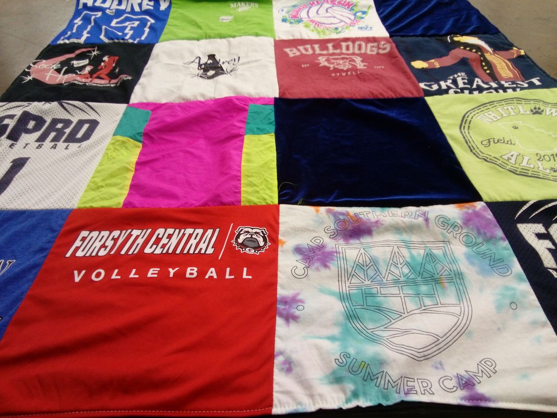 T-shirt quilt from forsyth central high school by Ashley from GA
