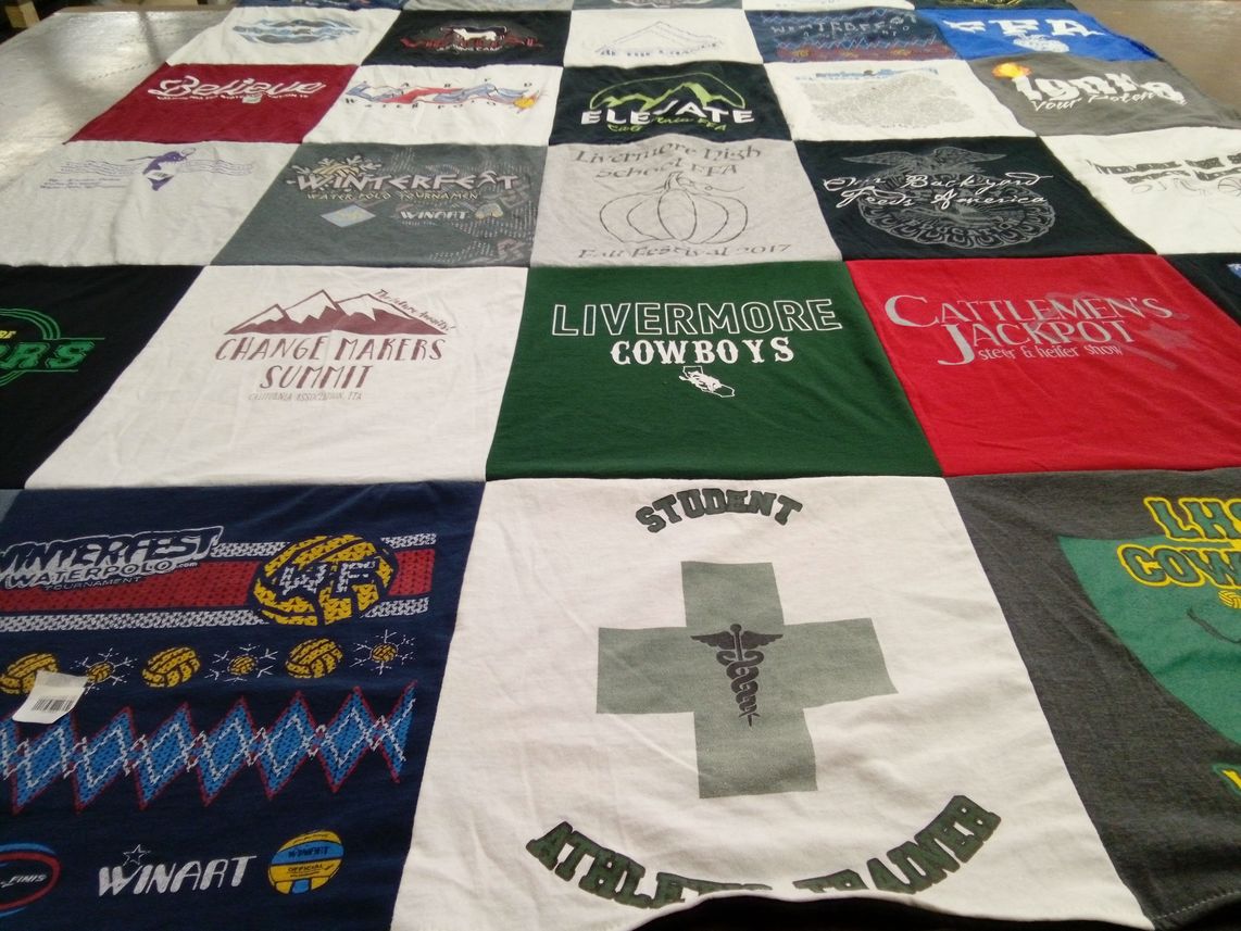 T-shirt quilt featuring livermore cowboys by Wendi from CA