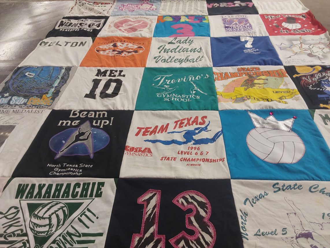 T-shirt quilt from waxahachie high school by Melissa from TX