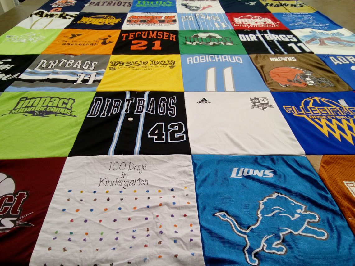 T-shirt quilt featuring lions football team by Valerie from MI