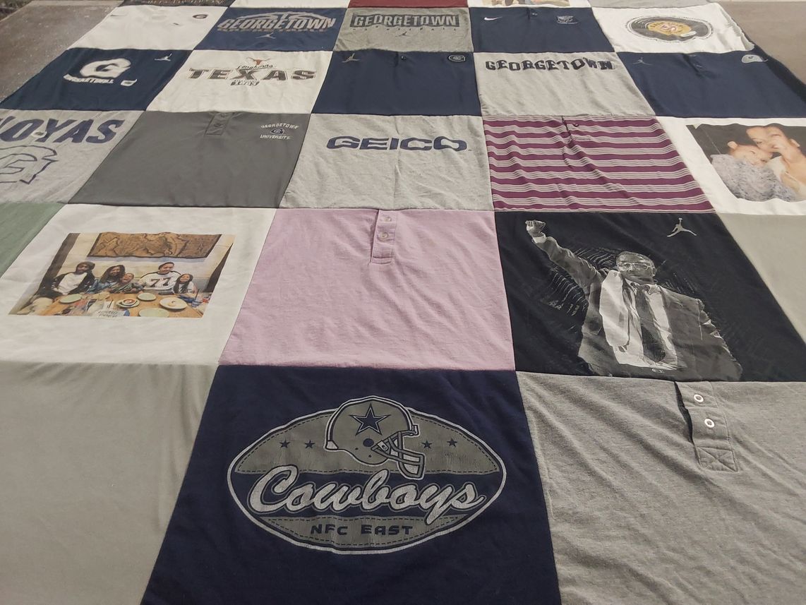 T-shirt quilt featuring dallas cowboys by LAURA from MD