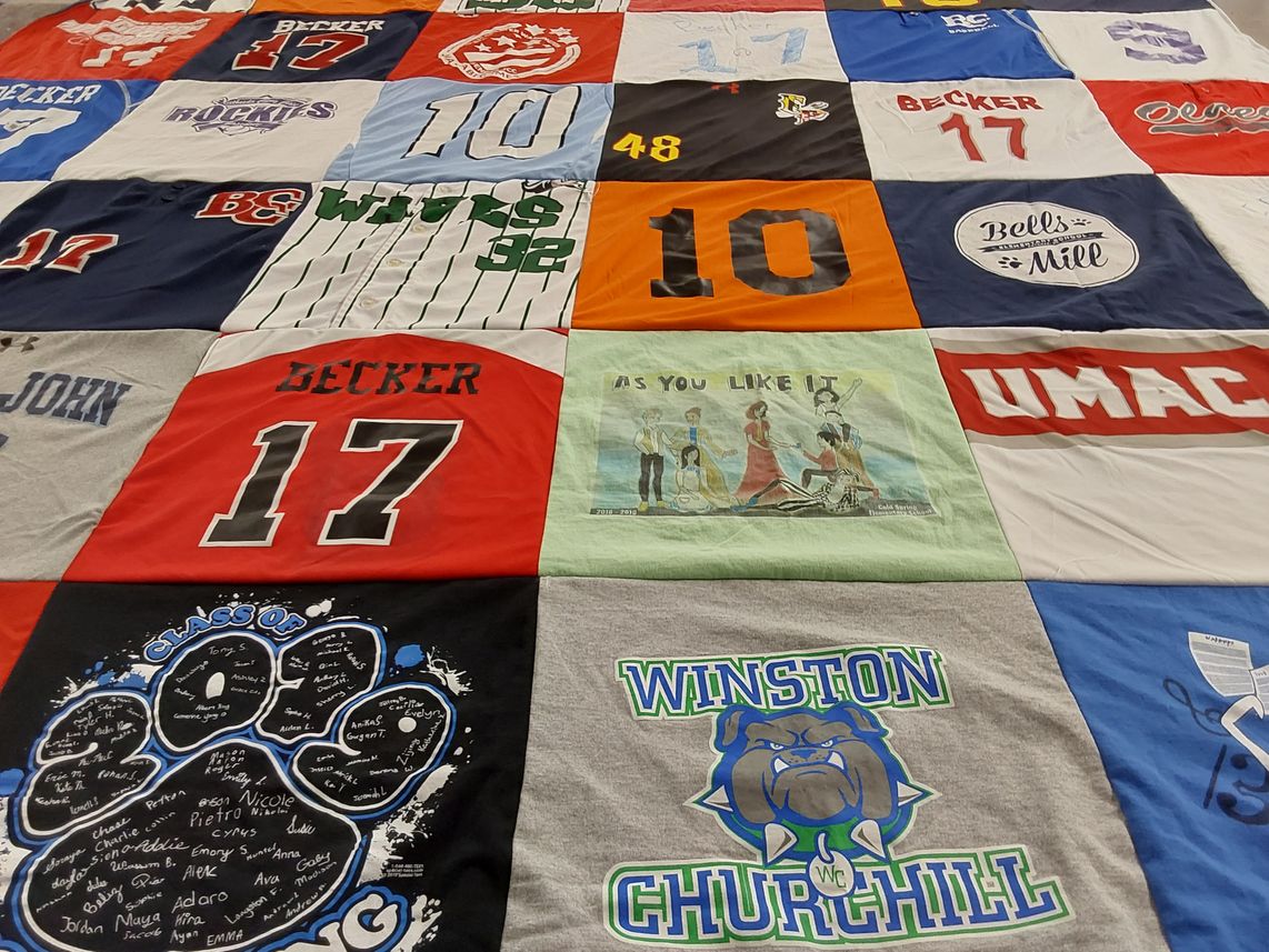 T-shirt quilt featuring rockville rockets by Jamie from MD