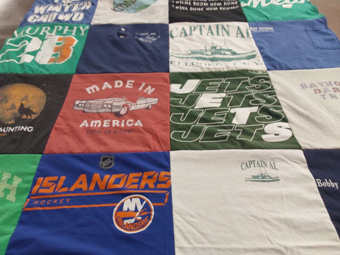 T-shirt quilt featuring new york islanders, new york jets by Donna from FL