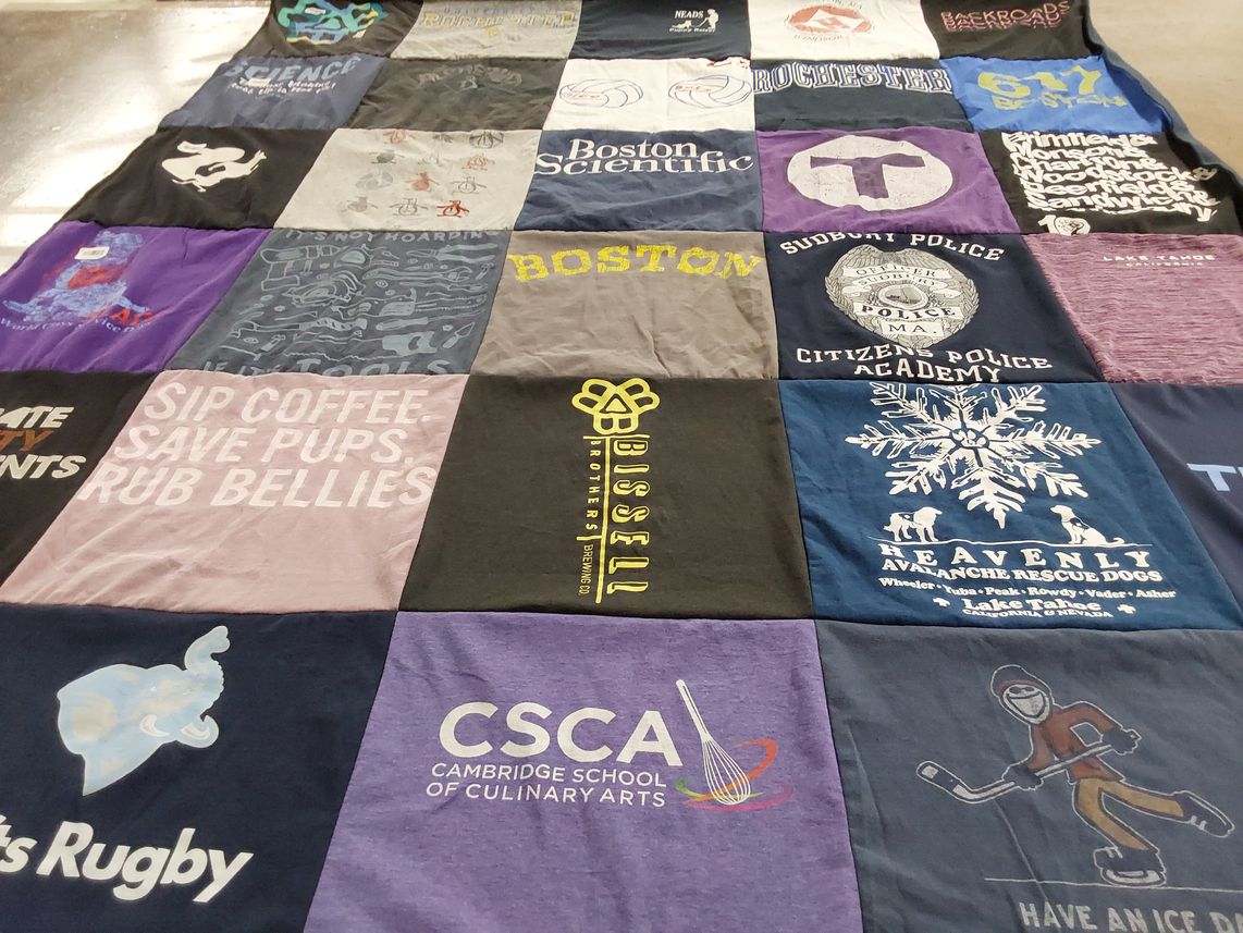 T-shirt quilt featuring sudbury police academy rugby by Doreen from MA