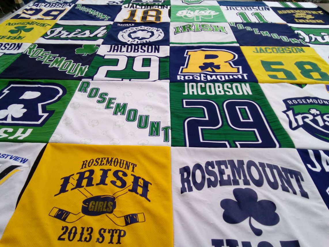 T-shirt quilt featuring rosemount irish by Jill from MN