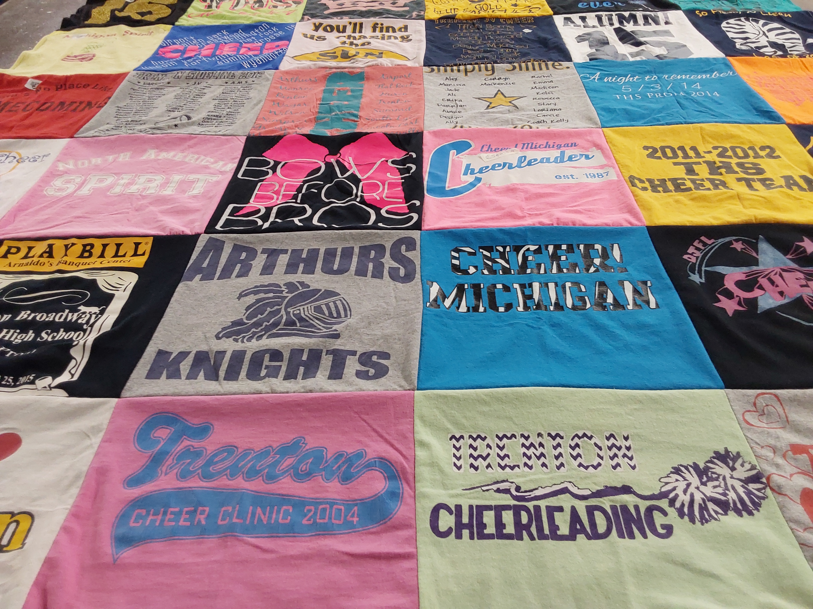 T-shirt quilt featuring grosse ile devils cheer team, trenton cheer team by Destyni from MI