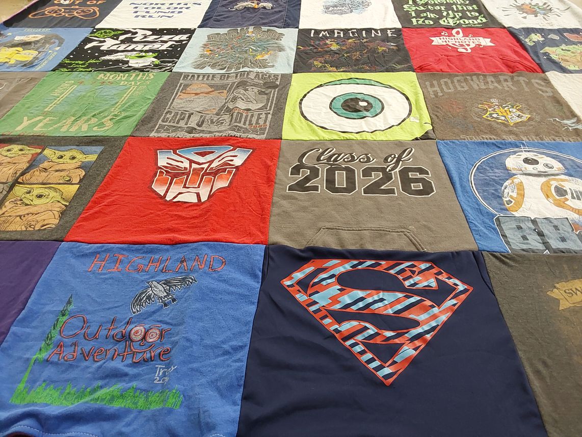T-shirt quilt from highland by Elaine from OR