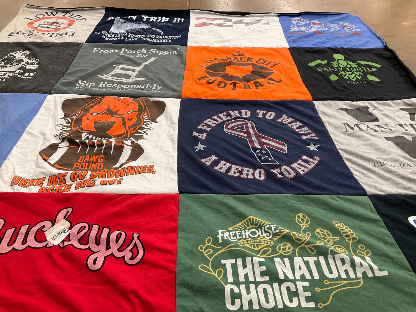 T-shirt quilt featuring cleveland browns by Helen from SC