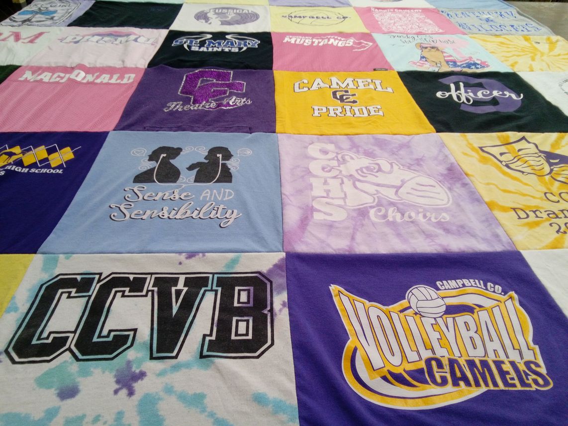 T-shirt quilt featuring campbell county volleyball camels by TRACEY from KY