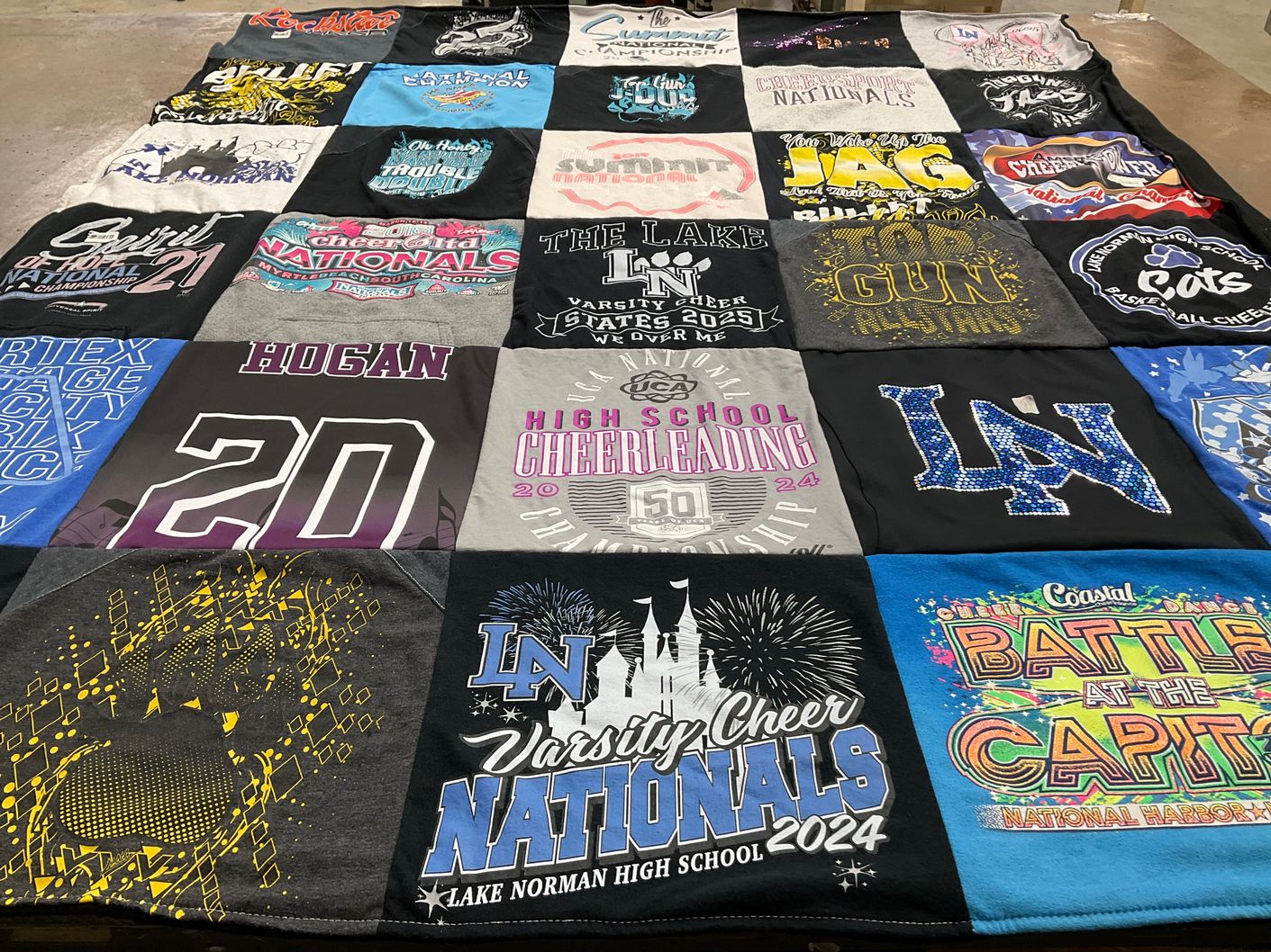T-shirt quilt from lake norman high school by Tiffany from NC