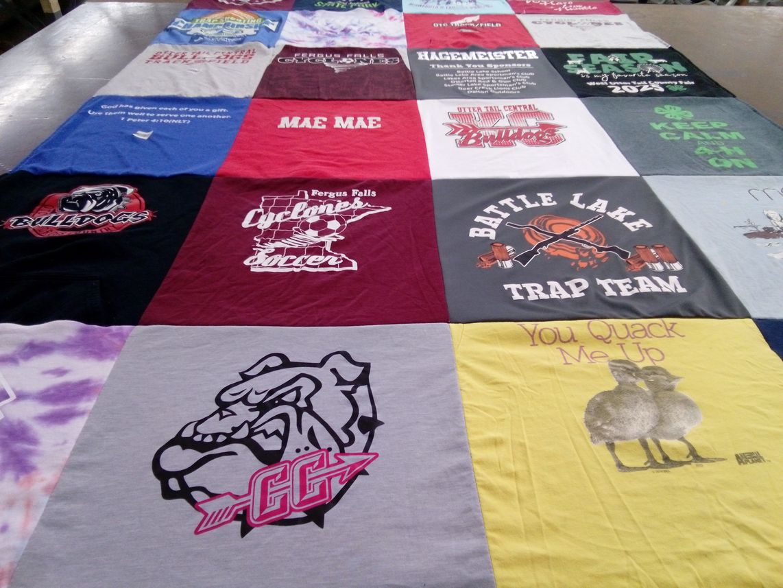 T-shirt quilt featuring fergus falls high school, battle lake high school by Kelly from MN