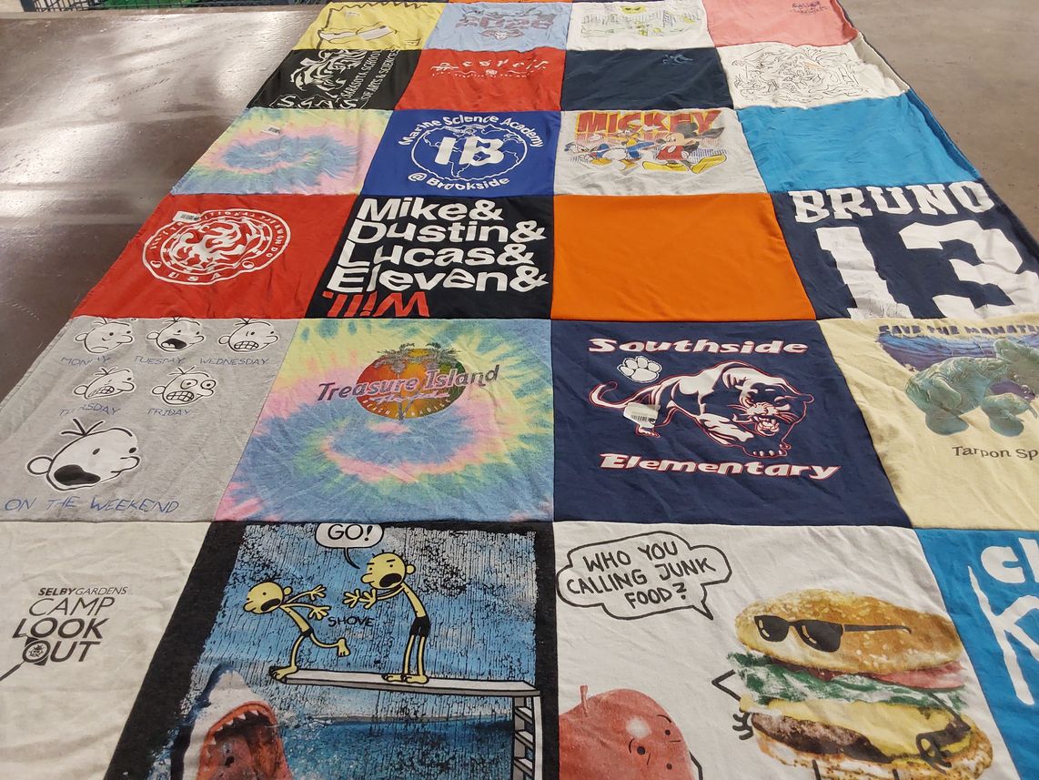 T-shirt quilt from southside elementary school by Euly from FL
