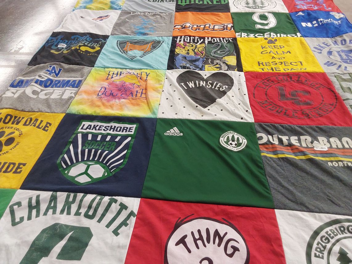 T-shirt quilt featuring lakeshore soccer by Alison from NC