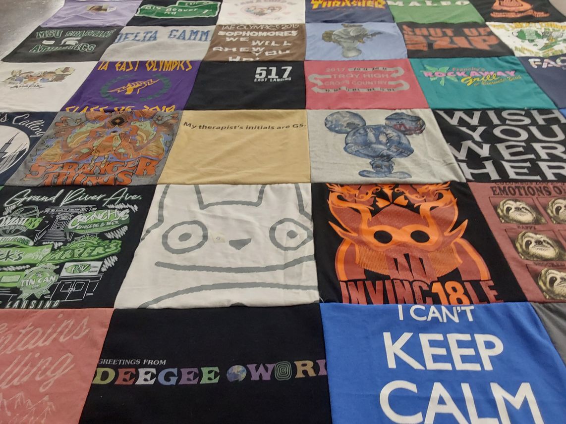 T-shirt quilt featuring tracy high school cross country by Alyssa from IL