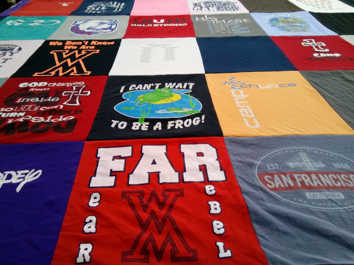 T-shirt quilt featuring wheaton middle school by Sonya from LA