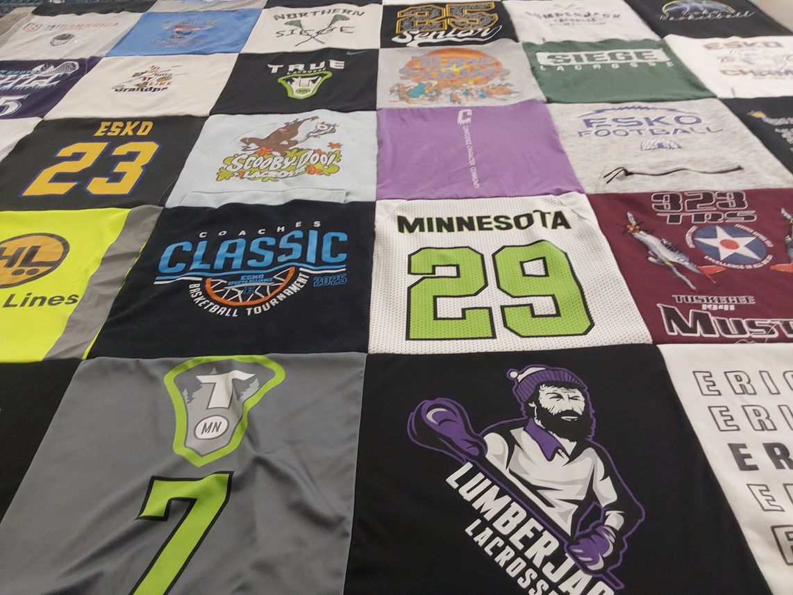 T-shirt quilt featuring lumberjacks lacrosse by kristina from MN