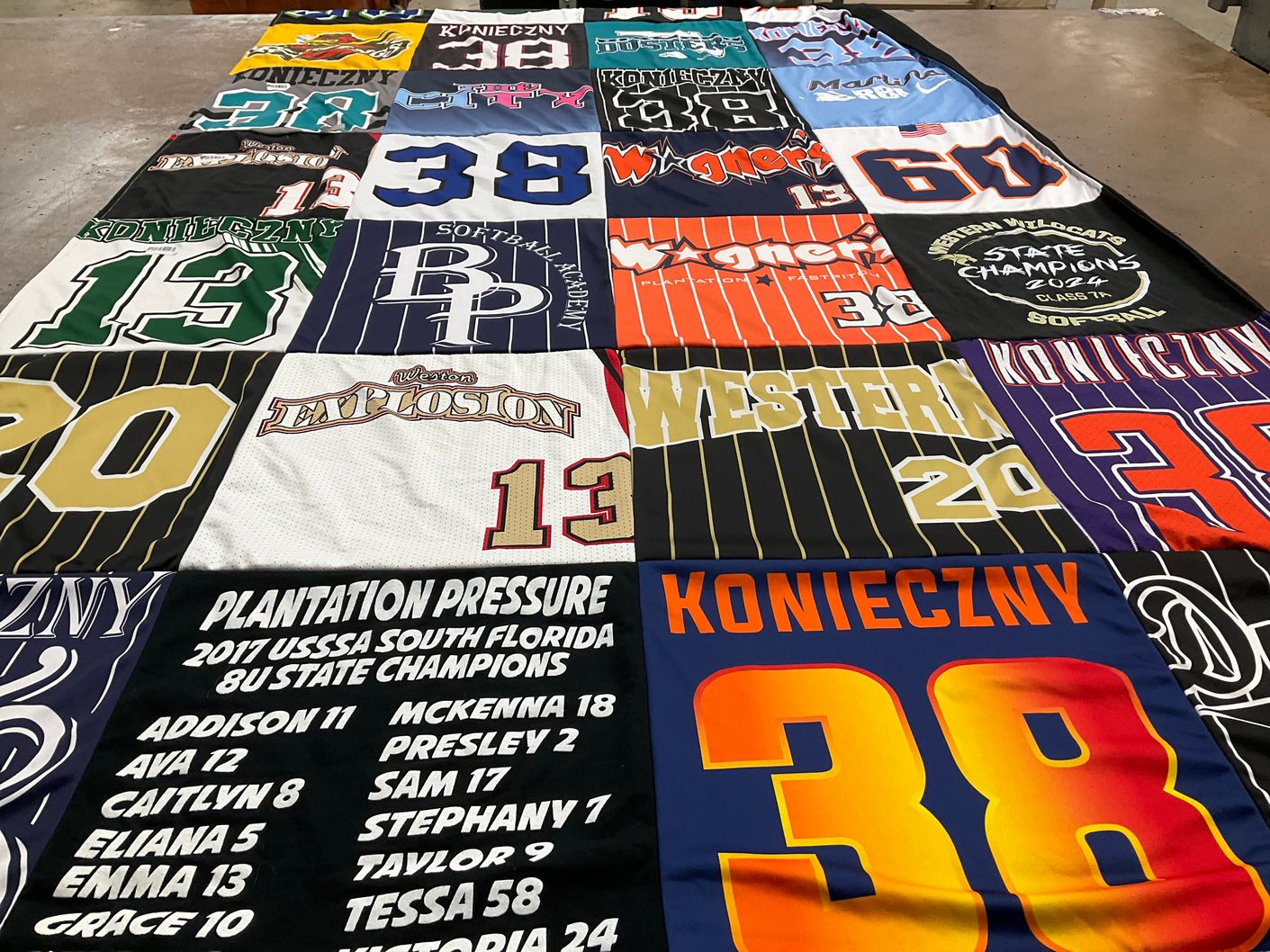 T-shirt quilt from western academy by Ina from FL