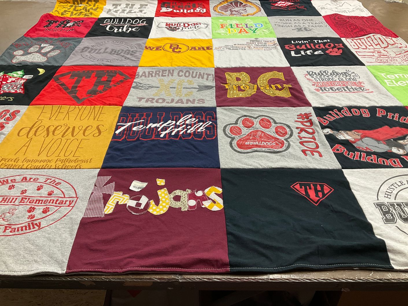 T-shirt quilt featuring trojans by Jacqui from KY