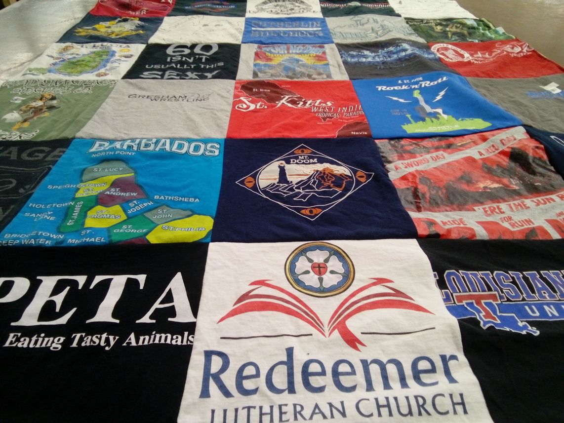 T-shirt quilt from louisiana tech university by Carla from OR